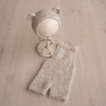 Newborn Alpaca Outfit Set, Newborn Knitted Outfit, Newborn Sleep hat, Newborn Overalls, Newborn Teddy Bear, Newborn Photography Props Outfit