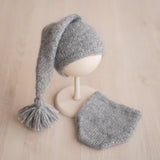 Newborn Knit Sleep Hat and Knit Bloomer for Newborn Photography Outfit, Newborn Sleep Hat, Newborn Diaper Cover, Newborn Knitted Outfit