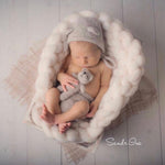 Newborn Knit Bear Hat for Newborn Photography Outfit, Newborn Teddy Bear Hat, Baby Bear Knitting Hat, Newborn Knit Outfit, Baby Shower Gift