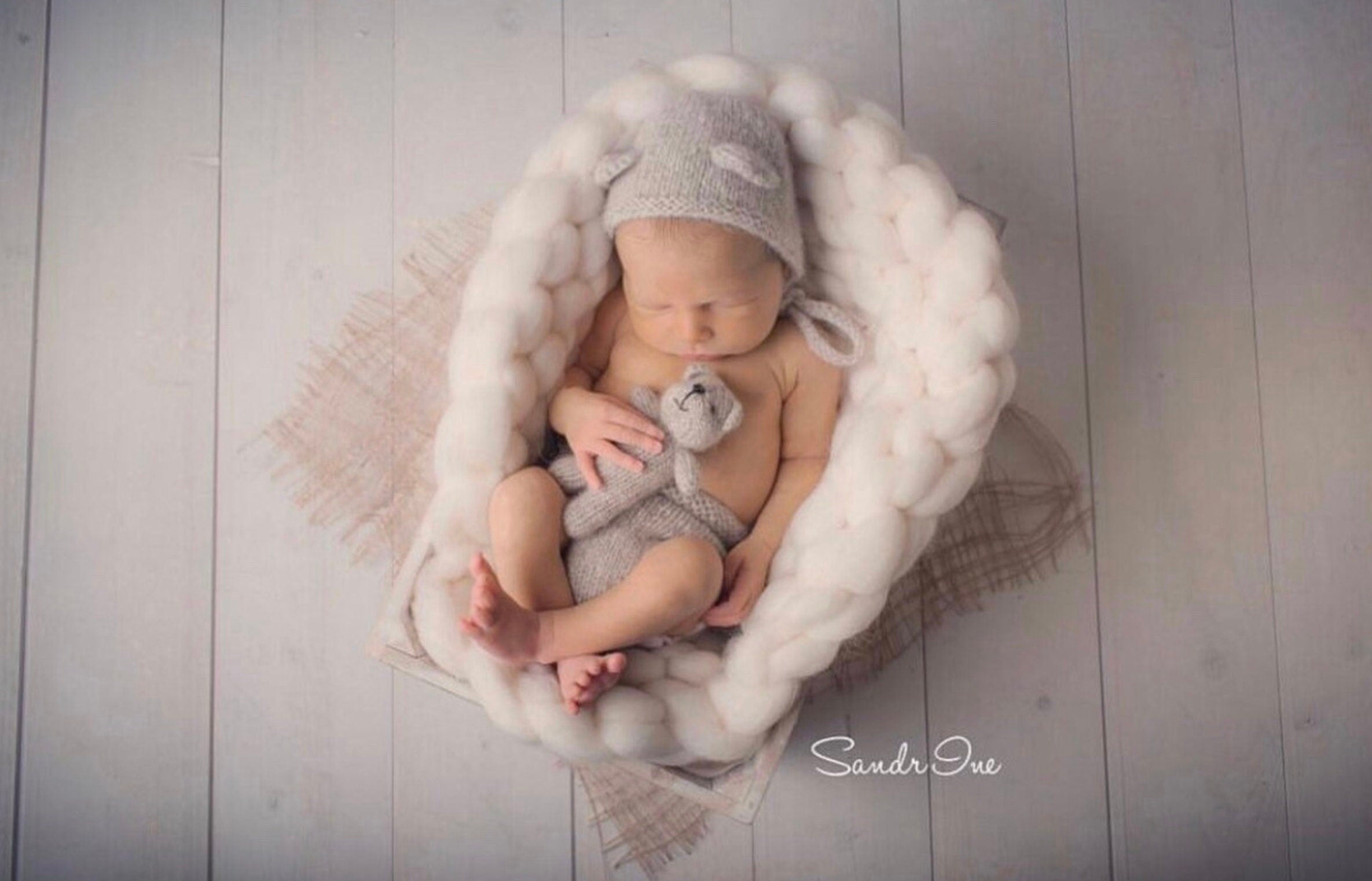 Newborn Knit Bear Hat for Newborn Photography Outfit, Newborn Teddy Bear Hat, Baby Bear Knitting Hat, Newborn Knit Outfit, Baby Shower Gift