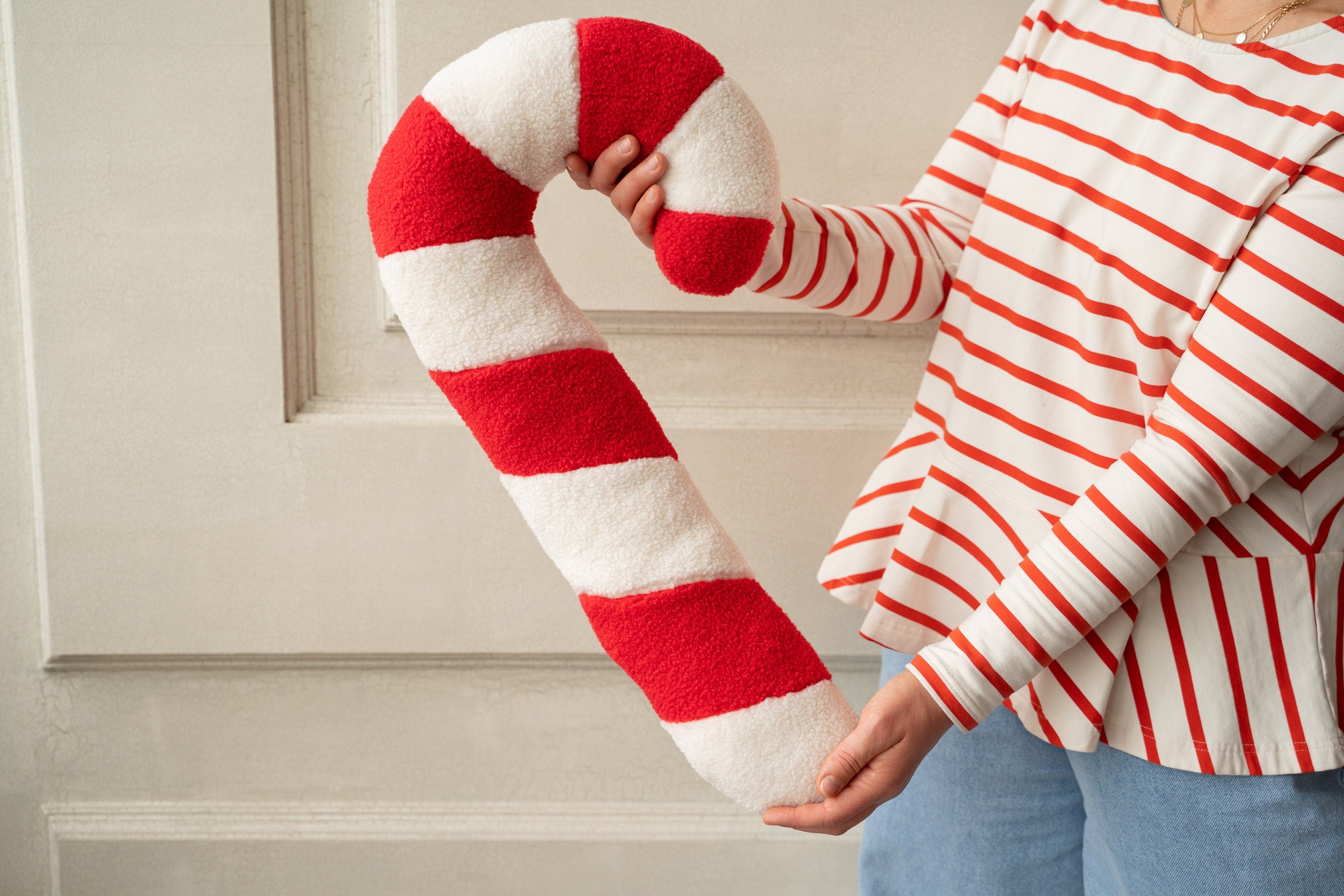 Christmas Candy Cane Pillow for Newborn Photography Props, Newborn Christmas Photo Props, Newborn Posing Pillow, Newborn Lollipop Pillow