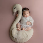 Newborn Flamingo Posing Toy, Newborn Animal Posing Pillow for Newborn Photography props, Newborn Stuffed Animal Pillow, White Swan Pillow