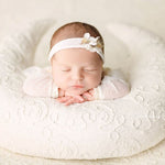 Removable Newborn Moon Pillow with Beanbag Backdrop, Newborn Posing Pillow, Newborn Posing Fabric Backdrop, Newborn Props for Photography