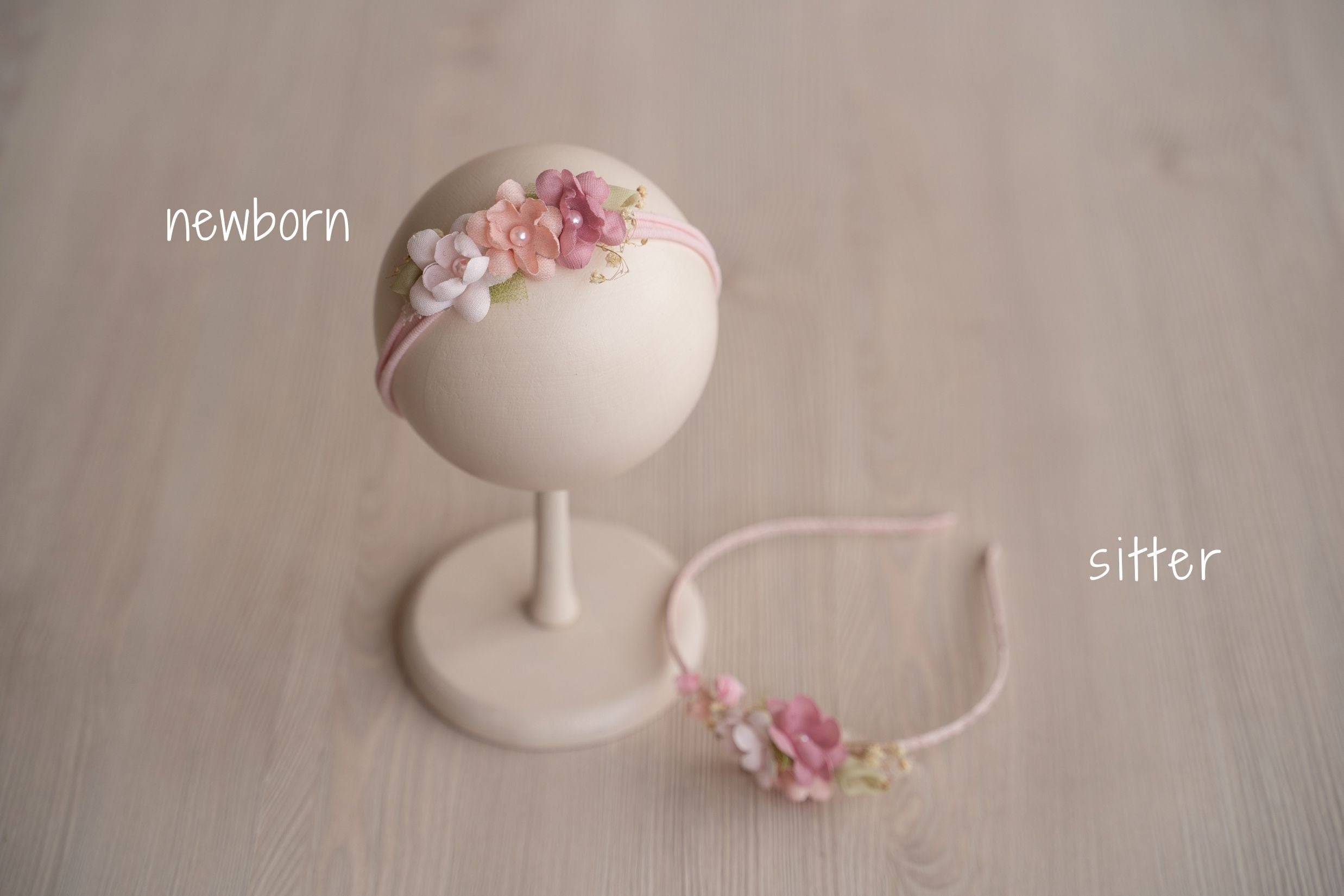 Flower Girl Headband for Newborn Photography and Sitters, Newborn Headband Girl, Newborn Girl Headband,Flower Crown Newborn, Sitter Headband
