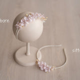 Flower Girl Headband for Newborn Photography and Sitters, Newborn Headband Girl, Newborn Girl Headband,Flower Crown Newborn, Sitter Headband