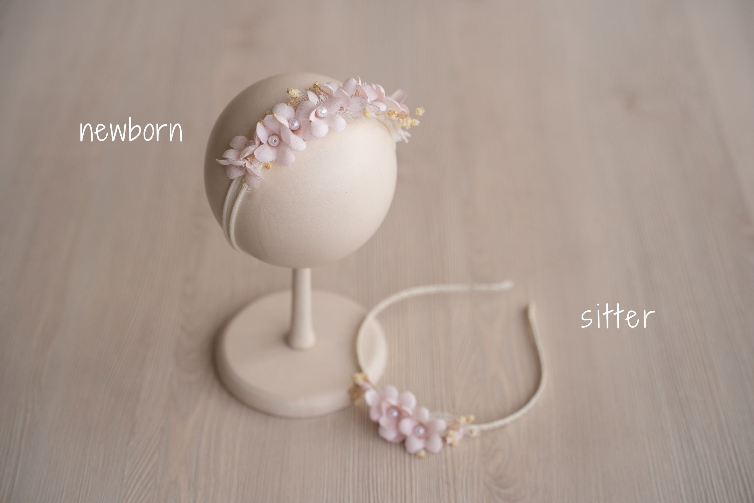 Flower Girl Headband for Newborn Photography and Sitters, Newborn Headband Girl, Newborn Girl Headband,Flower Crown Newborn, Sitter Headband