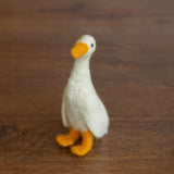 Small Goose Wool Toy, Needle Felted Goose Sculpture, Newborn Photography Props, Newborn Felted Photo Props, Felted Wool Goose Figurine Decor