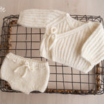 Unisex Baby Knitted Cardigan and Bloomers, Newborn Photography Outfit, Newborn Sweater, Newborn Diaper Cover, Newborn Coming Home Outfit