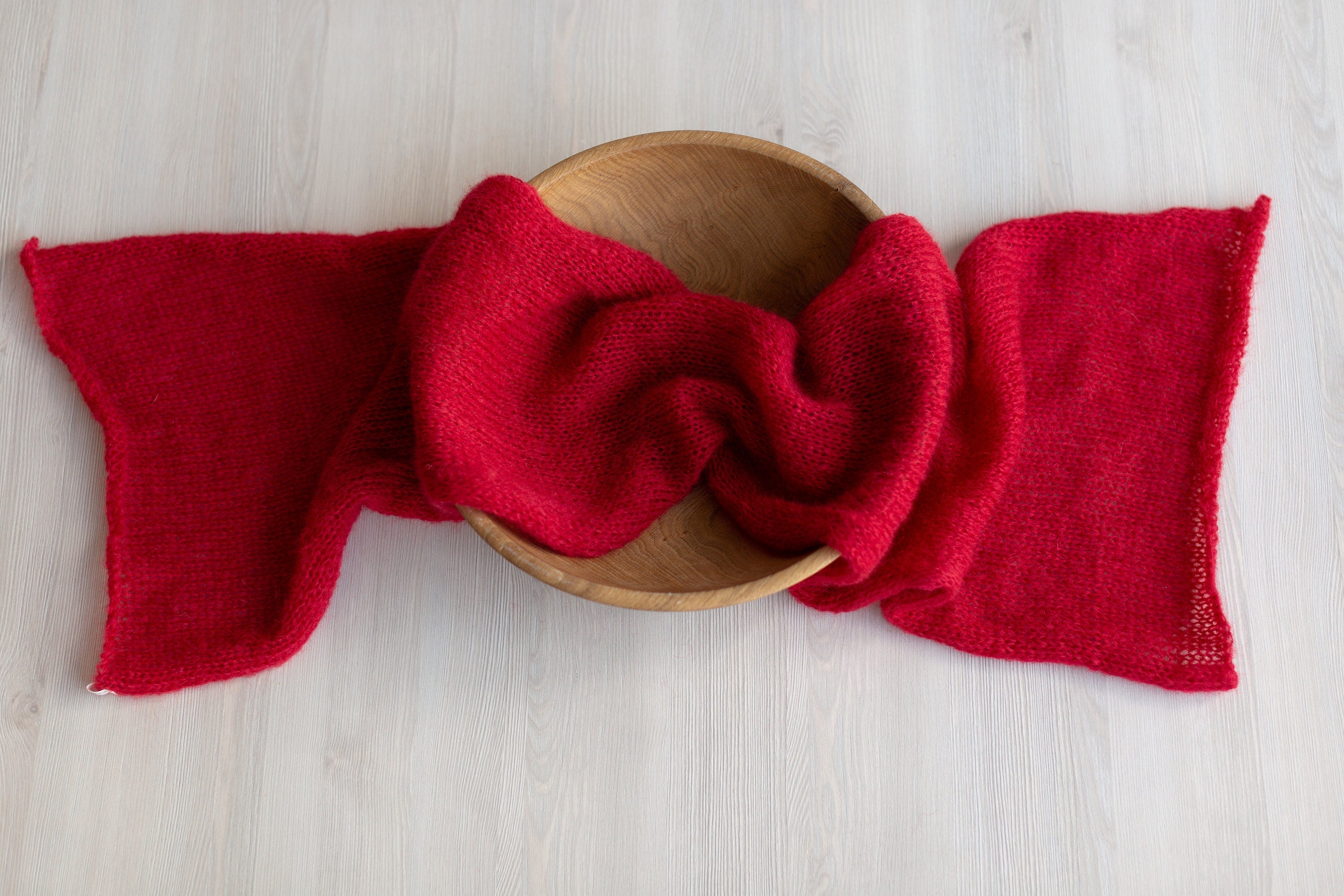 Newborn Bonnet with Knitted Wrap Mohair, Newborn Christmas Outfits for Newborn Photography Props, Christmas Newborn Props for Photography