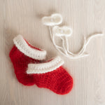 Newborn Santa Claus Outfit, Newborn Christmas Outfit, Knitted Newborn Santa Hat, Newborn Knitted Outfit, Christmas Newborn Photography Props