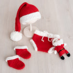 Newborn Santa Claus Outfit, Newborn Christmas Outfit, Knitted Newborn Santa Hat, Newborn Knitted Outfit, Christmas Newborn Photography Props