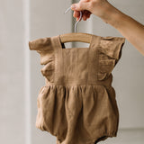 Baby Girl Linen Romper, Baby Linen Outfit for Girl, Girl Linen Boho Dress, Newborn Girl Coming Home outfit, Newborn Photography Outfit Girl