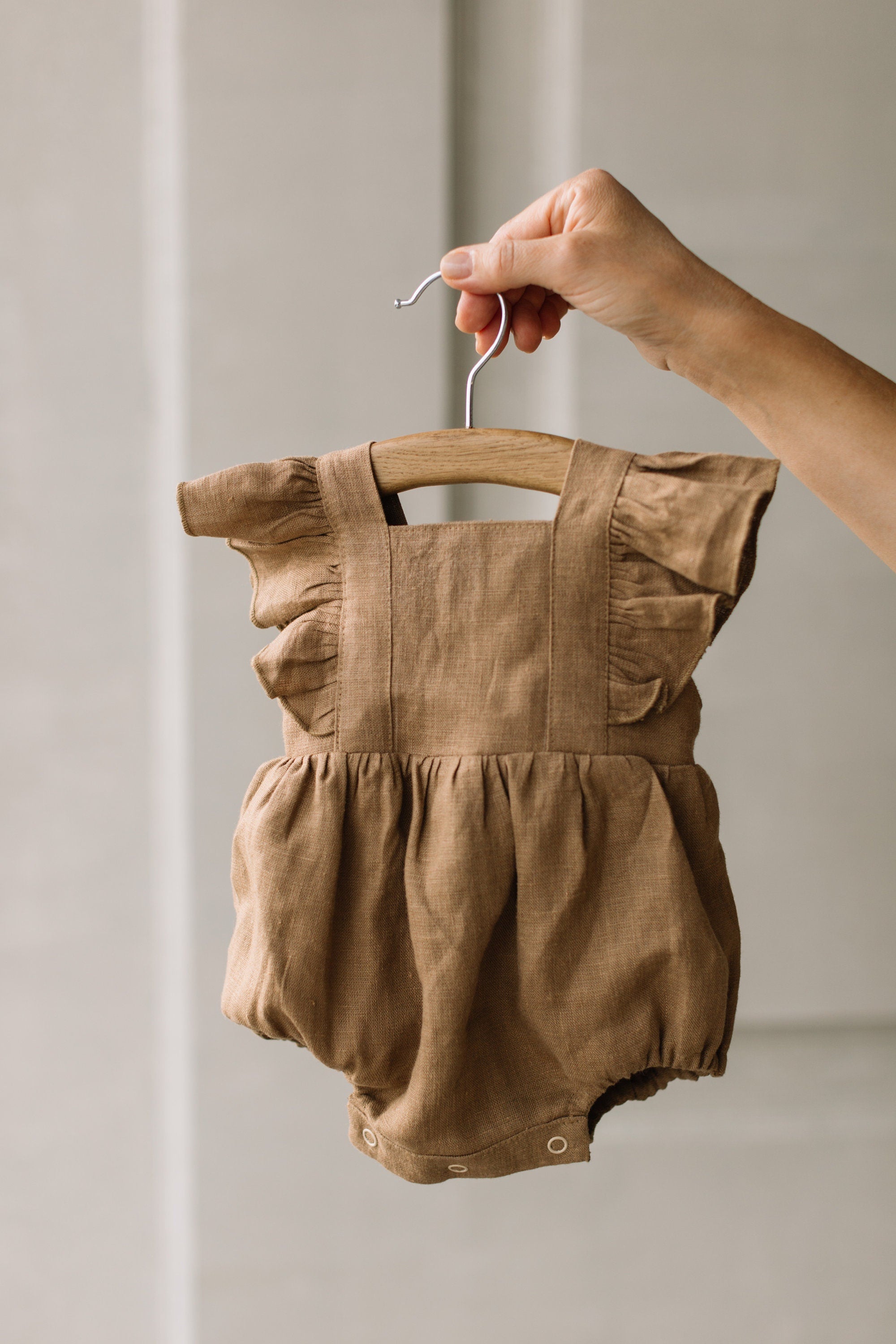Baby Girl Linen Romper, Baby Linen Outfit for Girl, Girl Linen Boho Dress, Newborn Girl Coming Home outfit, Newborn Photography Outfit Girl