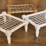 Handcrafted newborn wood rope chair – cozy photography prop