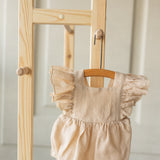 Baby Girl Linen Romper, Baby Linen Outfit for Girl, Girl Linen Boho Dress, Newborn Girl Coming Home outfit, Newborn Photography Outfit Girl