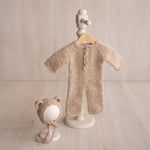 Newborn Teddy Bear and Bunny Outfit, Newborn Knitted Outfit, Newborn Bear Hat, Newborn Coming Home Outfit, Newborn Photography Props Set