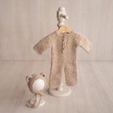 Newborn Teddy Bear and Bunny Outfit, Newborn Knitted Outfit, Newborn Bear Hat, Newborn Coming Home Outfit, Newborn Photography Props Set