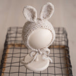 Newborn Teddy Bear and Bunny Outfit, Newborn Knitted Outfit, Newborn Bear Hat, Newborn Coming Home Outfit, Newborn Photography Props Set