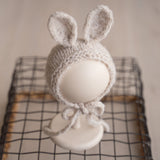 Newborn Teddy Bear and Bunny Outfit, Newborn Knitted Outfit, Newborn Bear Hat, Newborn Coming Home Outfit, Newborn Photography Props Set