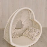 Newborn Heart Photography Props, Newborn Photography Prop Boho, Newborn Basket Prop, Baby Heart Basket Photo Prop, Macrame Photo Prop