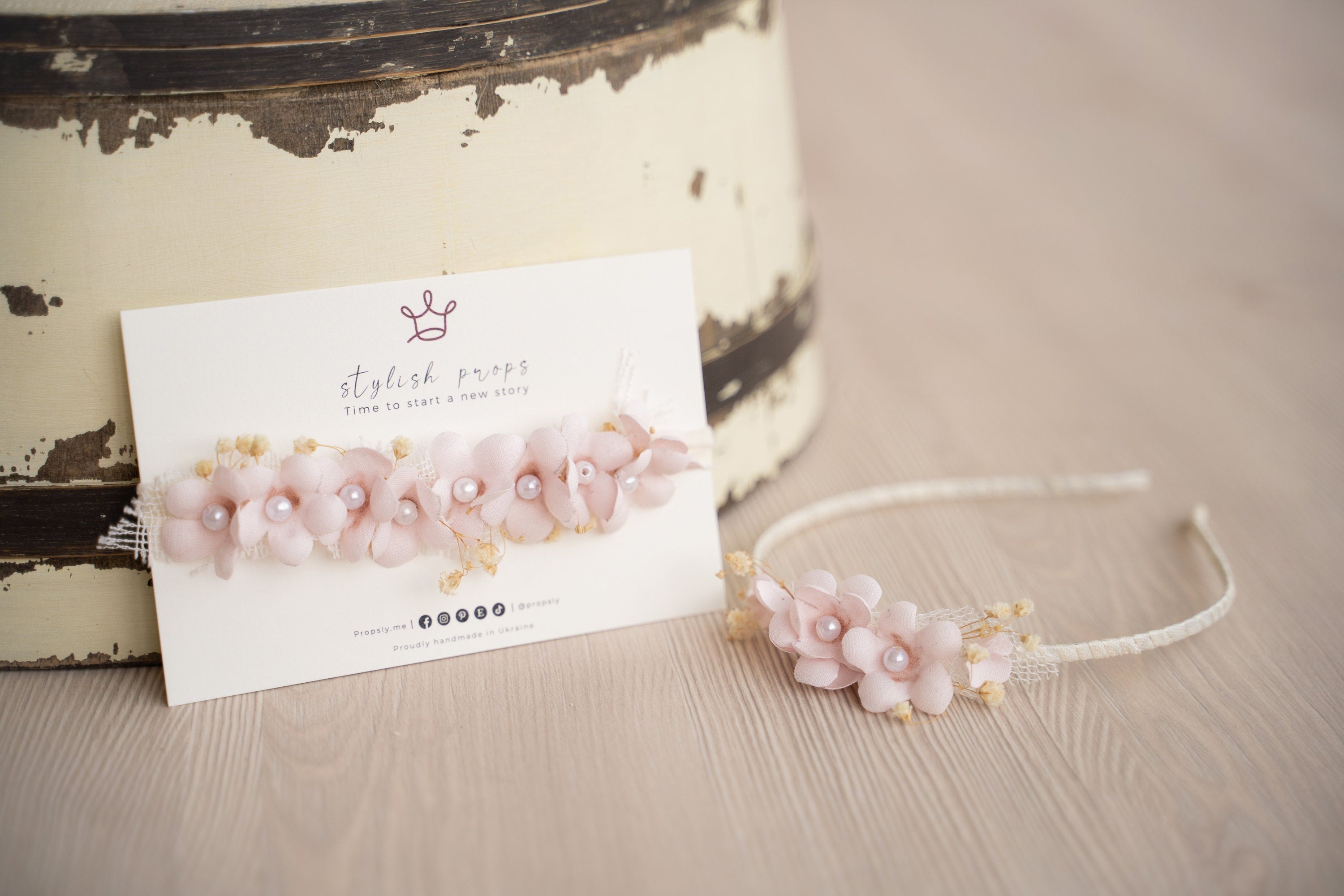 Flower Girl Headband for Newborn Photography and Sitters, Newborn Headband Girl, Newborn Girl Headband,Flower Crown Newborn, Sitter Headband