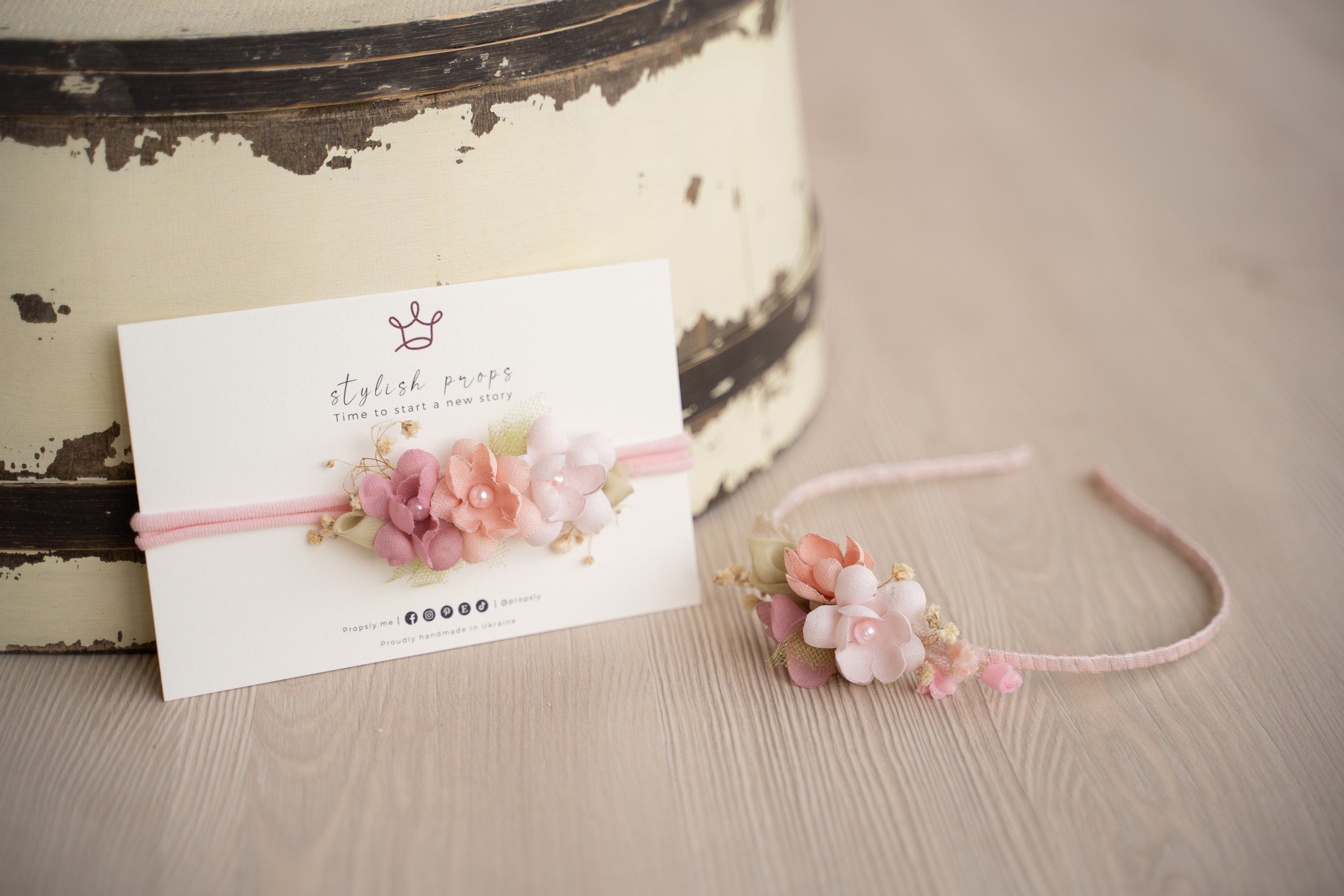 Flower Girl Headband for Newborn Photography and Sitters, Newborn Headband Girl, Newborn Girl Headband,Flower Crown Newborn, Sitter Headband