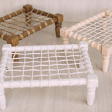 Handcrafted newborn wood rope chair – cozy photography prop