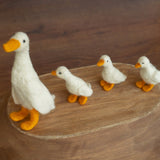 Small Goose Wool Toy, Needle Felted Goose Sculpture, Newborn Photography Props, Newborn Felted Photo Props, Felted Wool Goose Figurine Decor