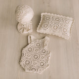 Crochet Newborn Outfit Girl Photography Props Set, Newborn Knitted Blanket, Newborn Posing Pillow, Newborn Crochet Layer,Baby Crochet Pillow
