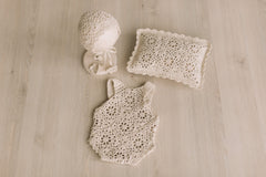 Crochet Newborn Outfit Girl Photography Props Set, Newborn Knitted Blanket, Newborn Posing Pillow, Newborn Crochet Layer,Baby Crochet Pillow
