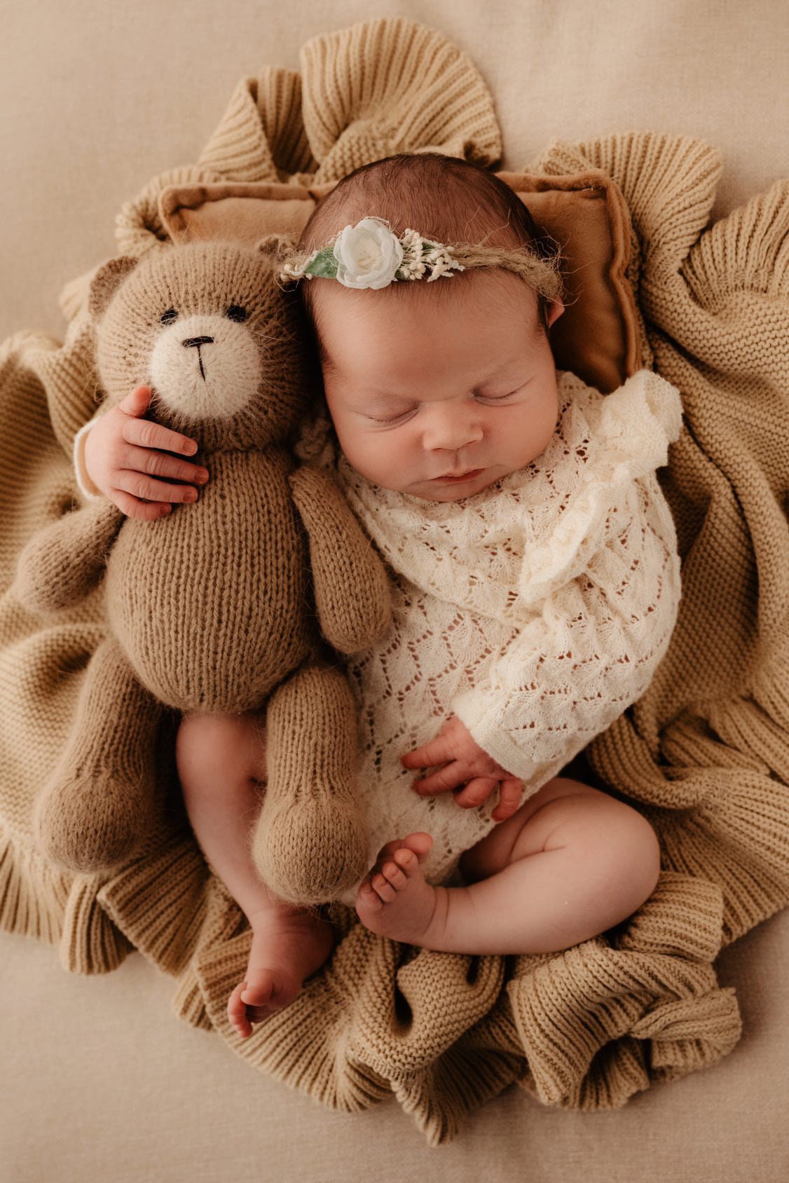 Newborn Knitted Bear Photography Props, Newborn Knit Rabbit Toy, Baby Bear Crochet Toy,Newborn Photography Prop, Knit Newborn Teddy Bear Toy