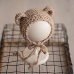 Newborn Teddy Bear and Bunny Outfit, Newborn Knitted Outfit, Newborn Bear Hat, Newborn Coming Home Outfit, Newborn Photography Props Set