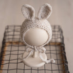 Newborn Teddy Bear and Bunny Outfit, Newborn Knitted Outfit, Newborn Bear Hat, Newborn Coming Home Outfit, Newborn Photography Props Set