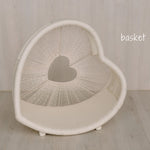 Newborn Heart Photography Props, Newborn Photography Prop Boho, Newborn Basket Prop, Baby Heart Basket Photo Prop, Macrame Photo Prop