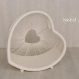 Newborn Heart Photography Props, Newborn Photography Prop Boho, Newborn Basket Prop, Baby Heart Basket Photo Prop, Macrame Photo Prop