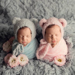 Newborn Knit Boucle Overall, Newborn Knit Teddy Bear Outfit, Newborn Knitted Outfit, Newborn Bear Hat Boucle, Newborn Photography Props Set