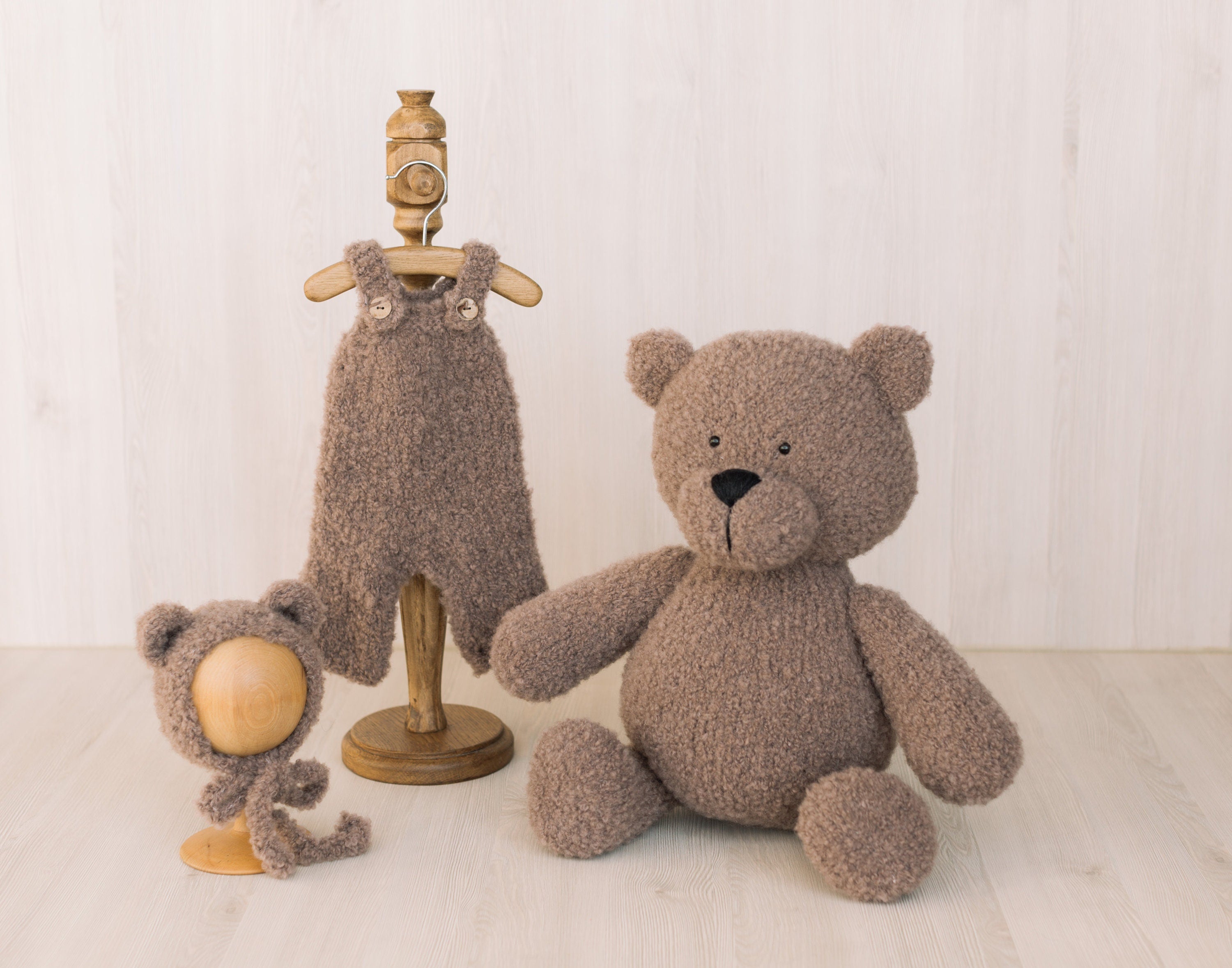 Handmade Boucle Teddy Bears for newborn photography props