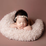Removable Newborn Moon Pillow Props for Newborn Photography, Newborn Photography Moon Prop Set, Newborn Posing Pillow, Curly Faux Fur Fabric
