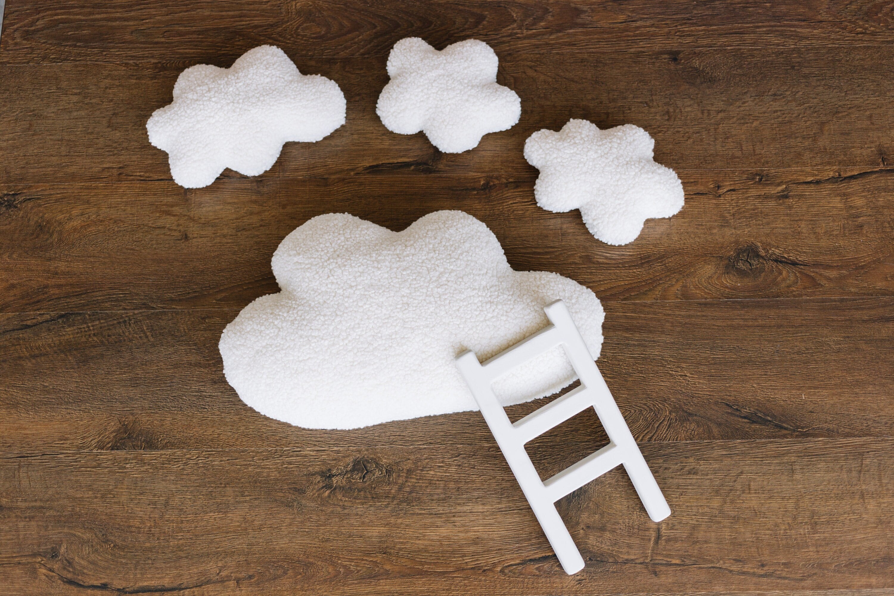 Curly Fur Cloud Pillow for Baby Room Decor, Newborn Cloud Pillow Props for Newborn Photography Props Set, Newborn Posing Pillow Props