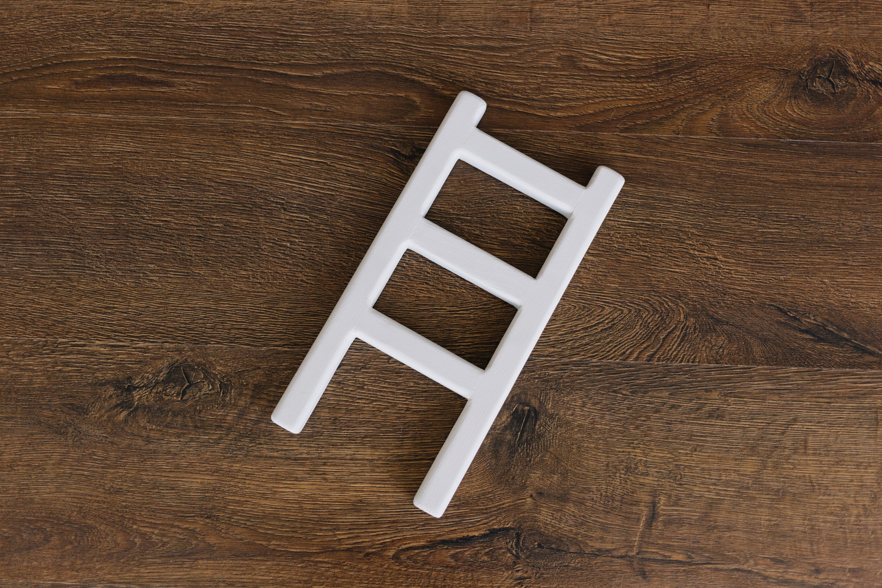 Handcrafted wooden ladder for newborn photo sessions