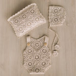Crochet Newborn Outfit Girl Photography Props Set, Newborn Knitted Blanket, Newborn Posing Pillow, Newborn Crochet Layer,Baby Crochet Pillow