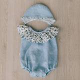 Baby Linen Sets, Baby Girl Linen Romper, Baby Linen Apparel, Linen Boho Dress, Newborn Girl Coming Home outfit, Newborn Photography Outfit