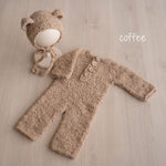 Newborn Teddy Bear and Bunny Outfit, Newborn Knitted Outfit, Newborn Bear Hat, Newborn Coming Home Outfit, Newborn Photography Props Set