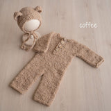 Newborn Teddy Bear and Bunny Outfit, Newborn Knitted Outfit, Newborn Bear Hat, Newborn Coming Home Outfit, Newborn Photography Props Set