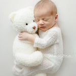 Boucle Knitted Teddy Bear Toy for Newborn Photography Prop, Newborn Knitted Teddy Bear Toy, Big Teddy Bear Toy for Baby, Newborn Bear Props