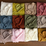 Soft mohair newborn wrap and bonnet – cozy and stretchy photo set