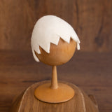 Newborn Egg Costume: Felted Wool Outfit with Hat and Shell Button for Easter Photography Props