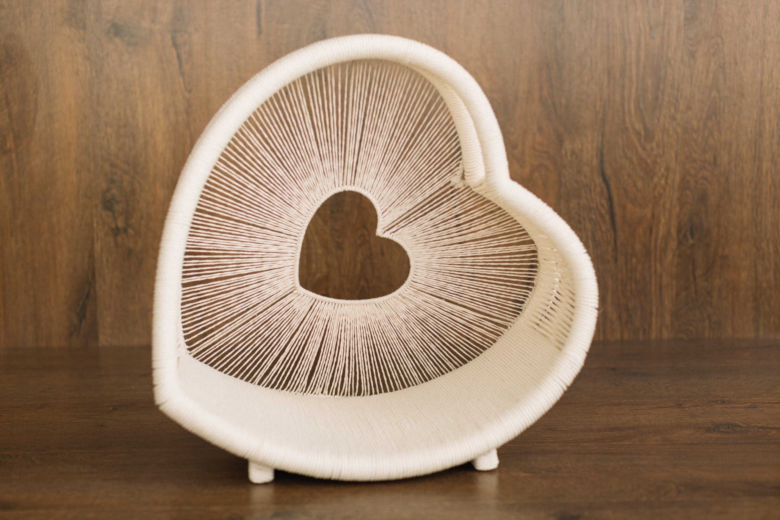 Newborn Heart Photography Props, Newborn Photography Prop Boho, Newborn Basket Prop, Baby Heart Basket Photo Prop, Macrame Photo Prop