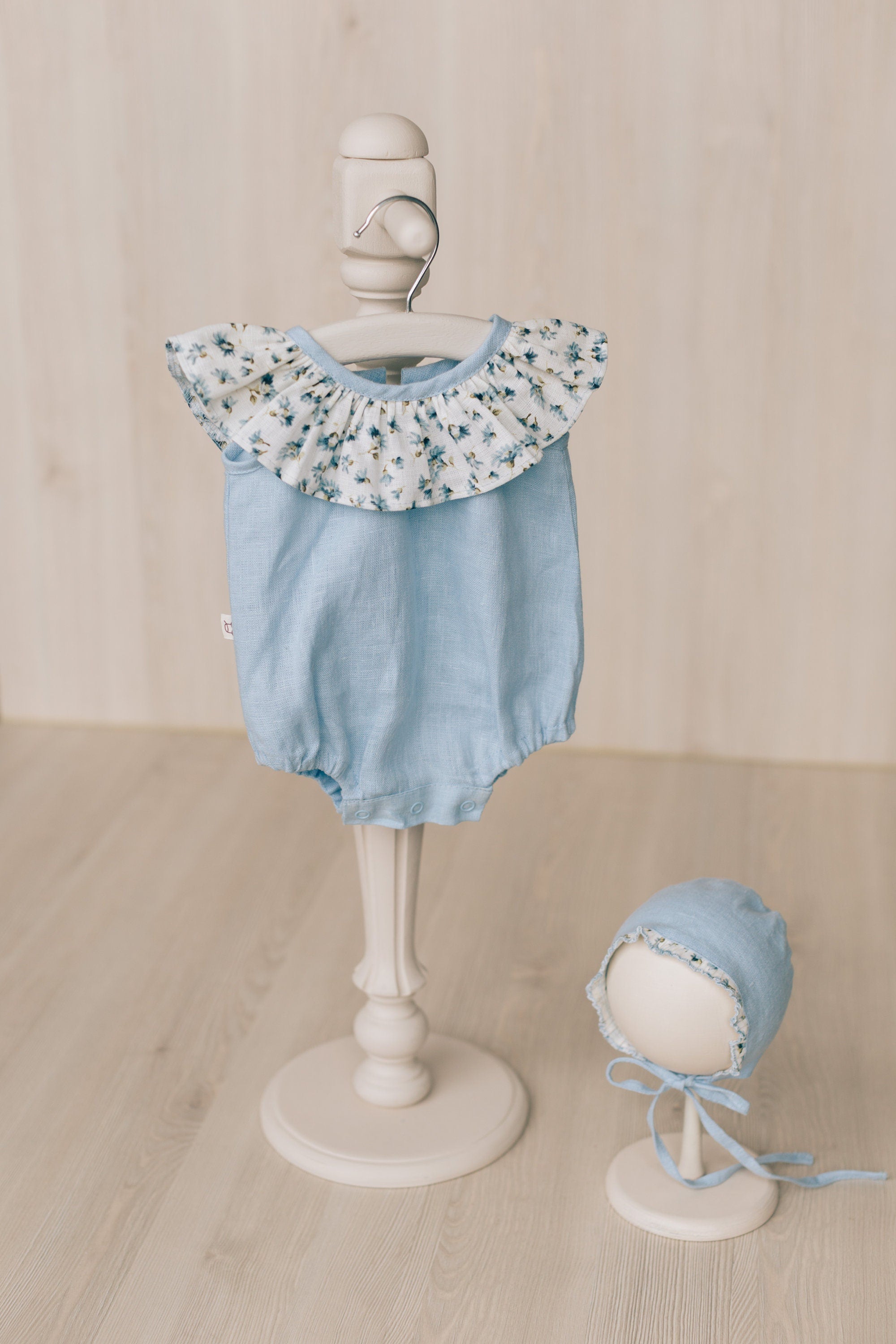 Baby Linen Sets, Baby Girl Linen Romper, Baby Linen Apparel, Linen Boho Dress, Newborn Girl Coming Home outfit, Newborn Photography Outfit