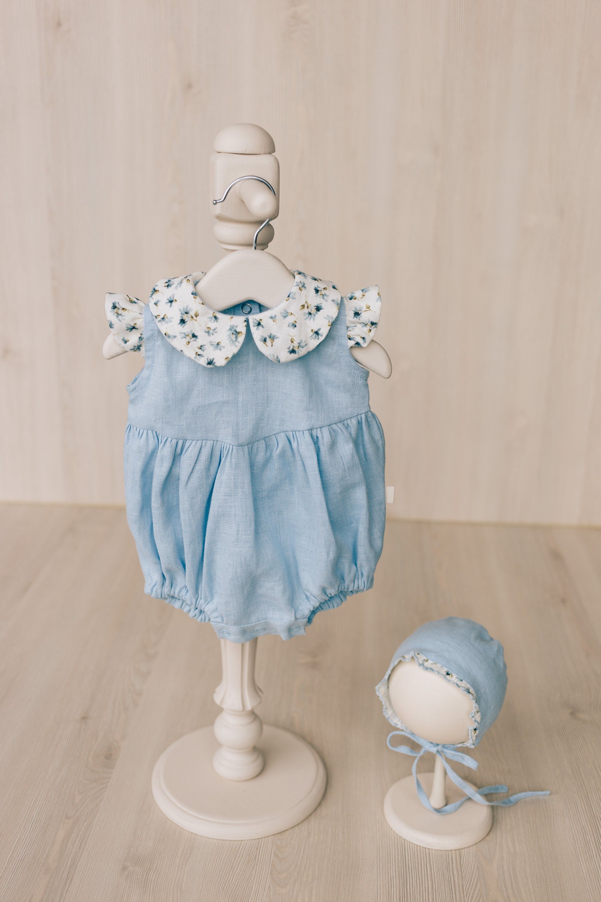 Baby Linen Sets, Baby Girl Linen Romper, Baby Linen Apparel, Linen Boho Dress, Newborn Girl Coming Home outfit, Newborn Photography Outfit